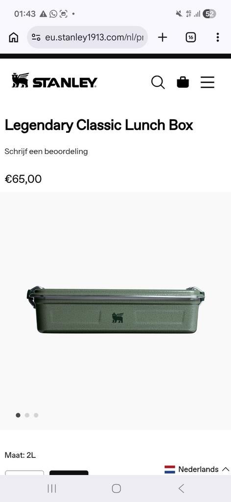 GEZOCHT: STANLEY 1913 LUNCHBOX 2L of 1.2L groen, Stanley, Ophalen of Verzenden, Zo goed als nieuw, Zwart