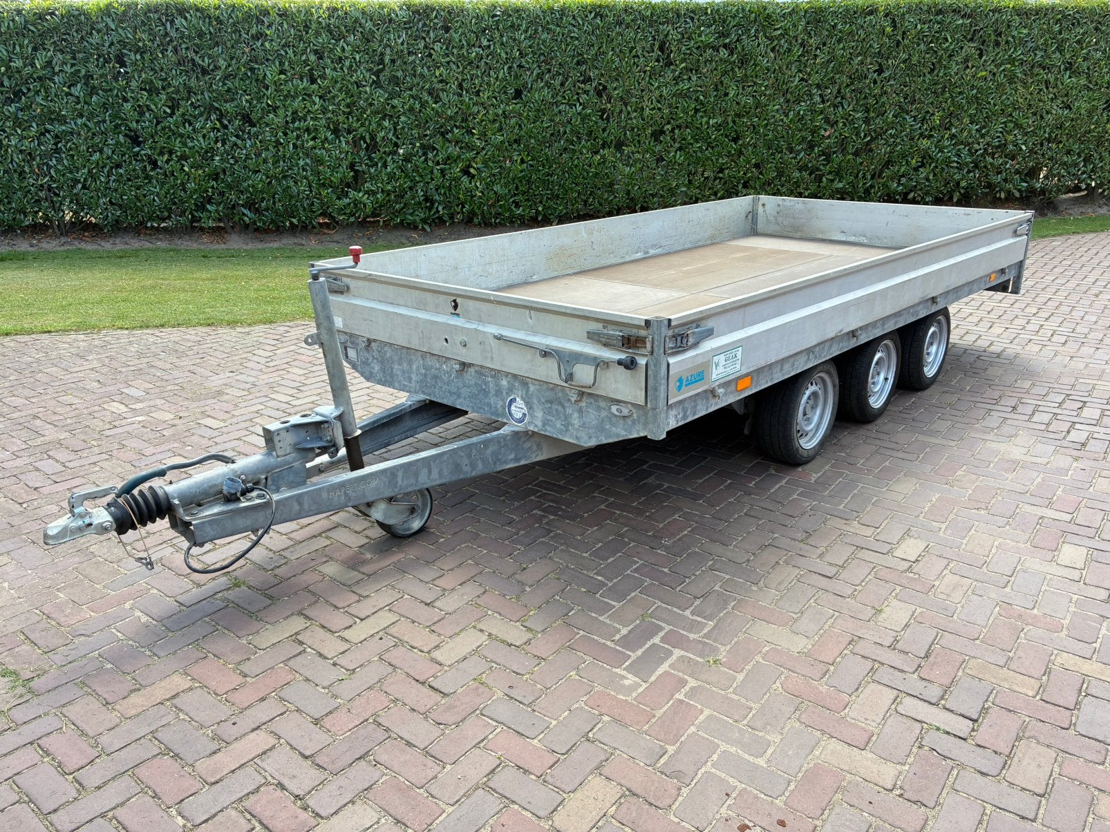 Hapert Azure 400x200cm 3-asser plateauaanhanger, Ophalen of Verzenden, Gebruikt