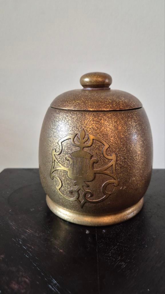 Antieke Silver Crest Bronzen Pot #2485 - Smith Metal Arts -, Ophalen of Verzenden
