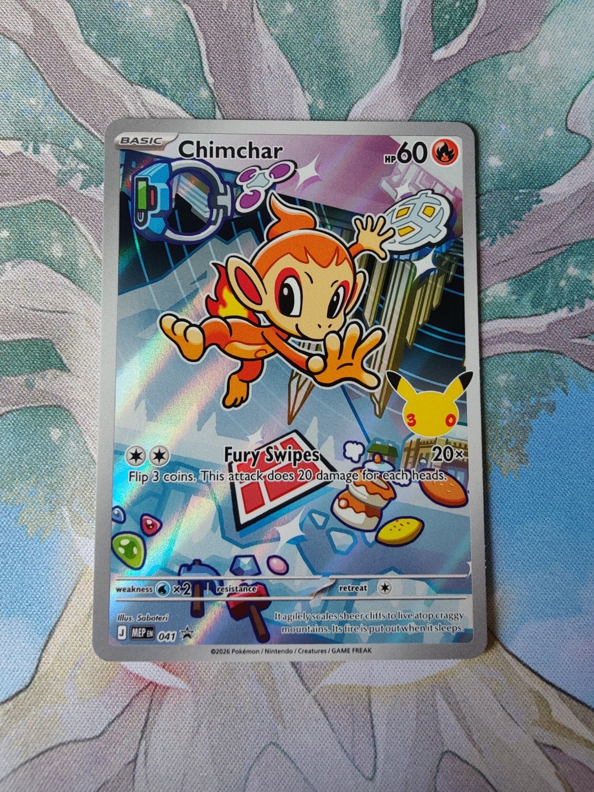 Pokemon black star promo chimchar mep041, Ophalen of Verzenden, Nieuw, Losse kaart, Foil