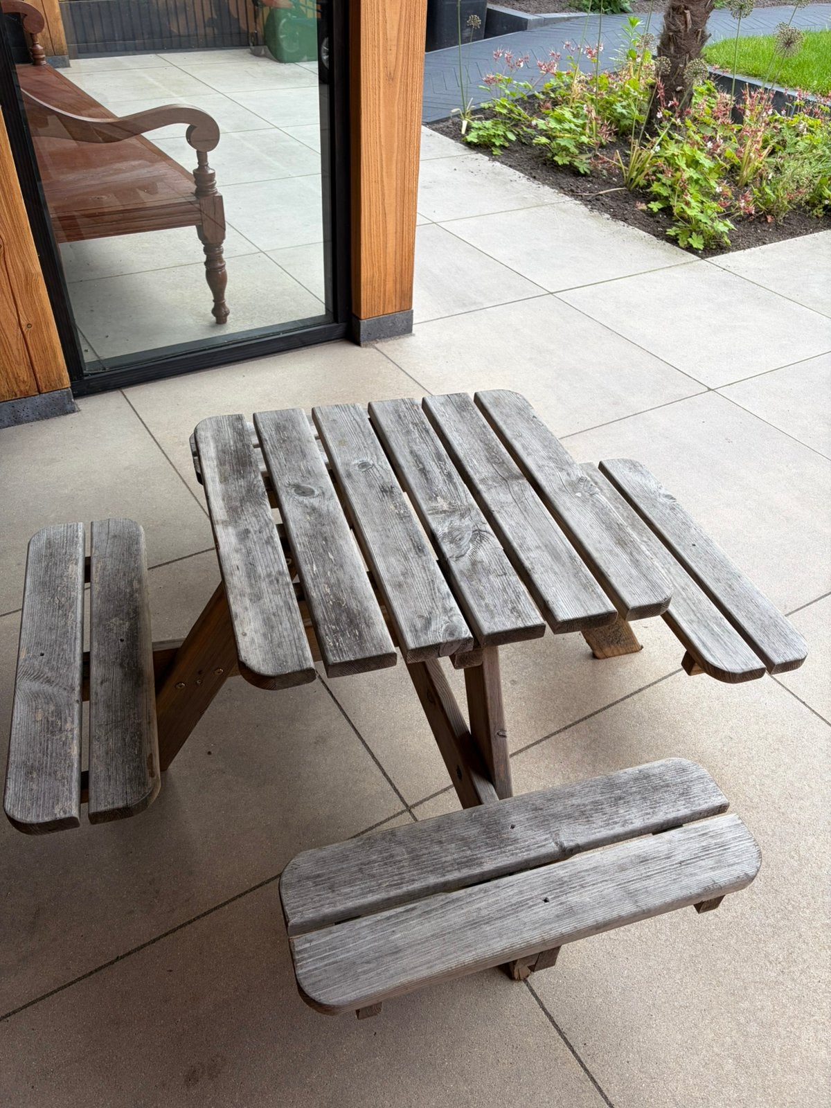 Picknicktafel voor kinderen, Tuin en Terras, Picknicktafels, Gebruikt, Vierkant, Hout, Ophalen