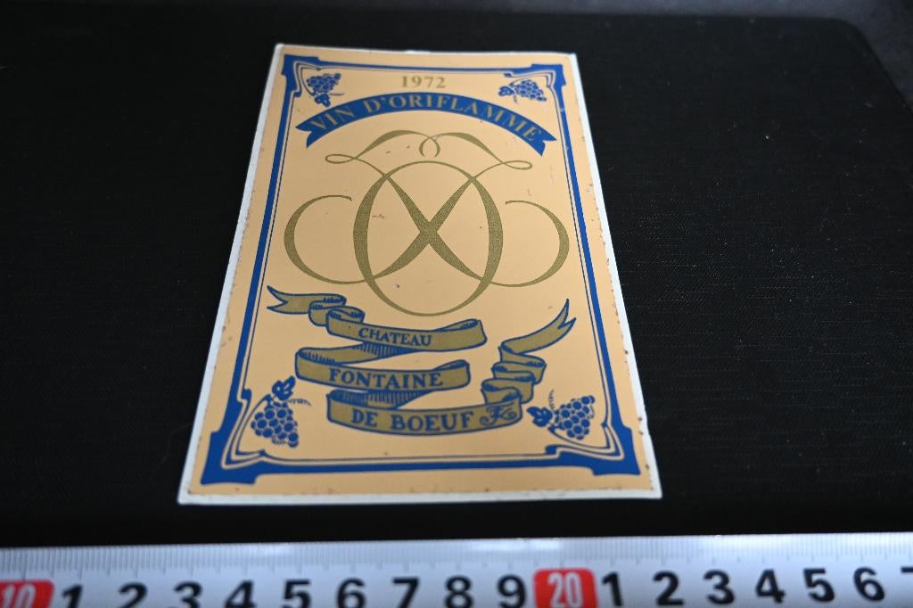 sticker 1972 VIN D'ORIFLAME Chateau Fontaine De Boeue GA305, Ophalen, Zo goed als nieuw