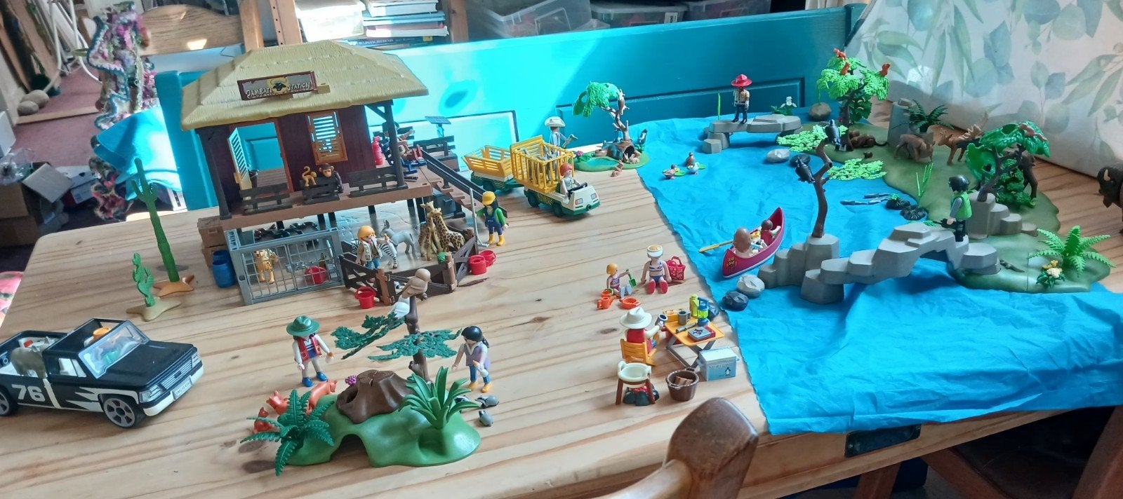 Grote Playmobil Safari/Jungle Set met Dieren en Station, Ophalen of Verzenden