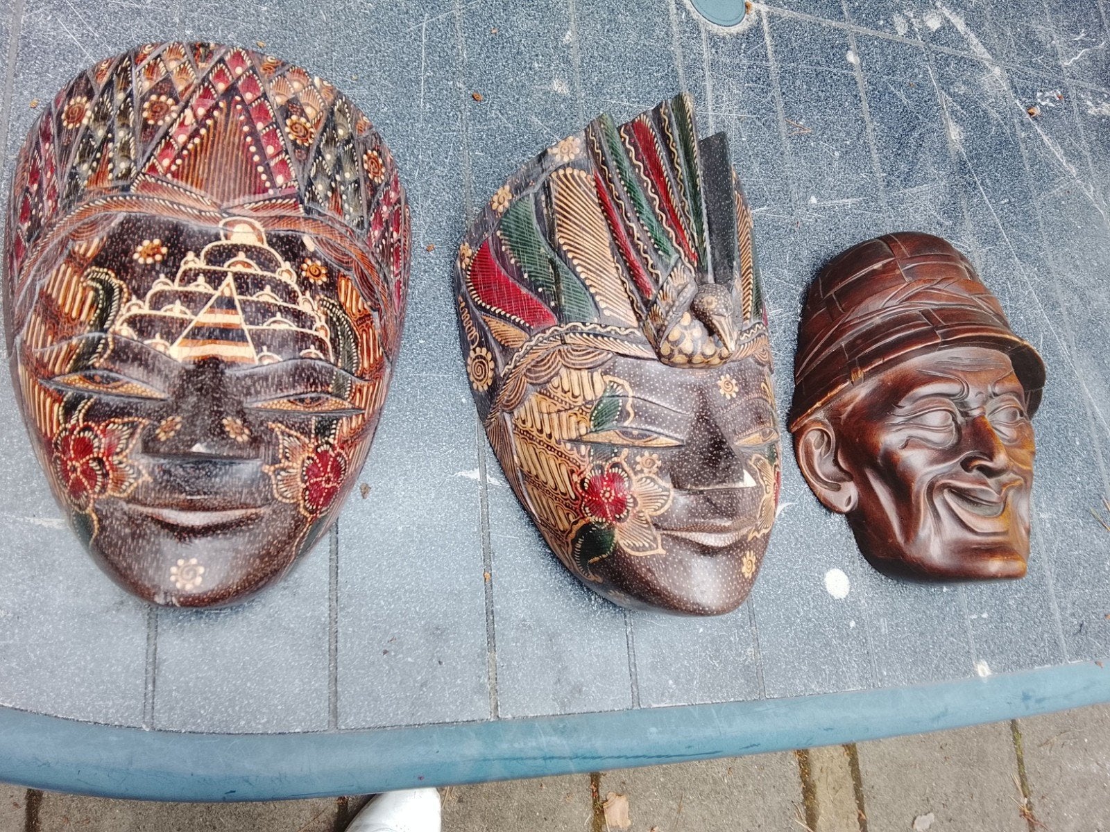 Aziatische maskers hout, Antiek en Kunst, Ophalen of Verzenden