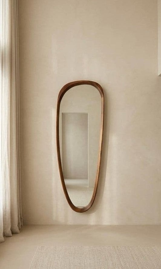 Waanzinnige organische houten design spiegel - 200 cm hoog, Ophalen, 200 cm of meer, Nieuw, Overige vormen