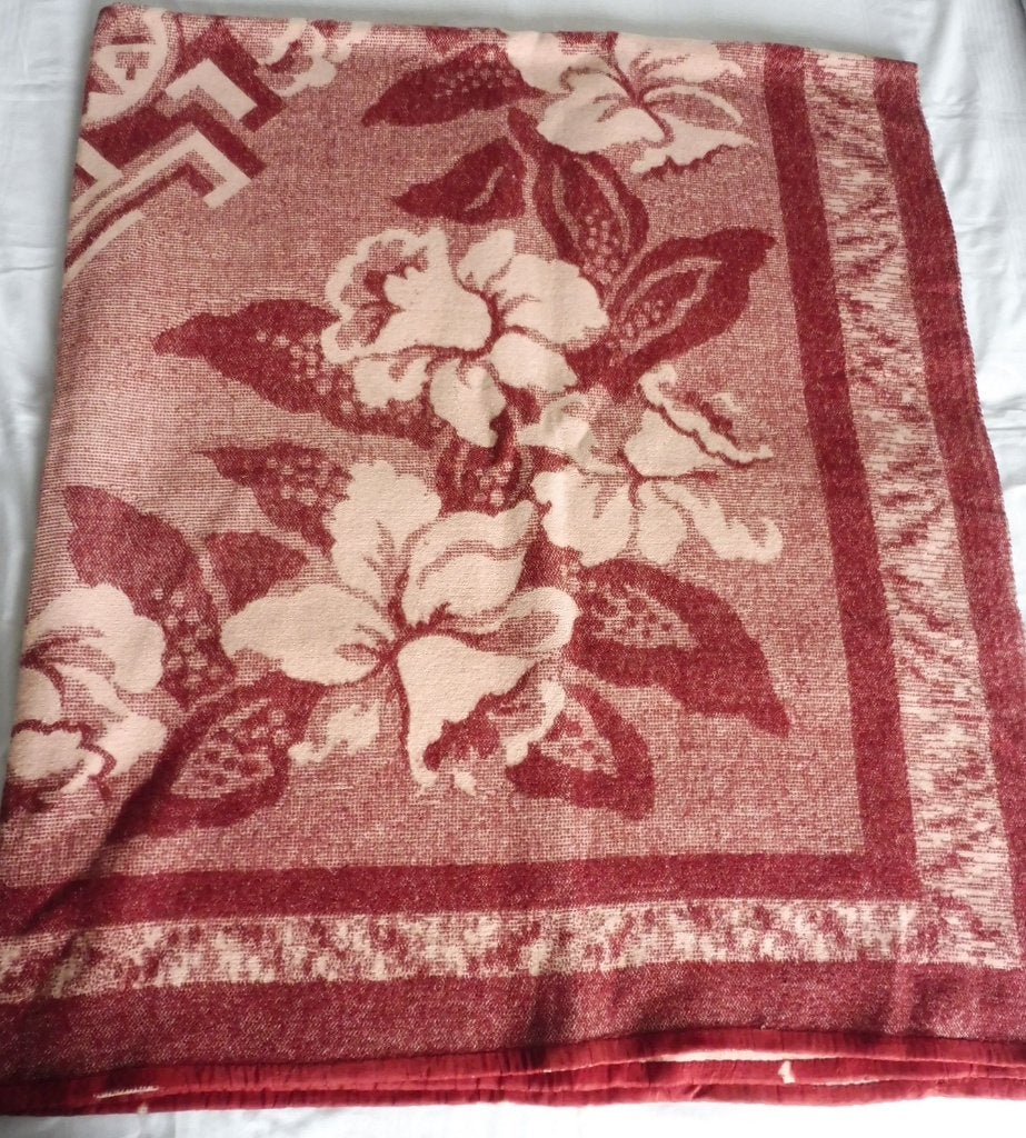 Leuke vintage Wollen deken 220 x 225 cm wol kleed plaid, Ophalen, Gebruikt