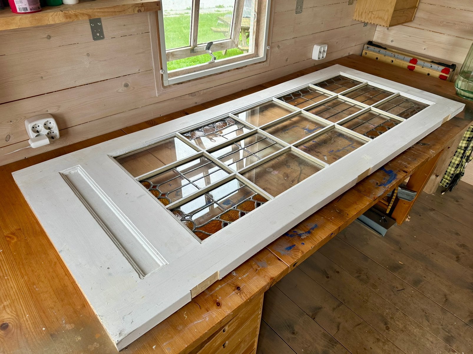 Glas-in-lood deur, Ophalen, Gebruikt, 80 tot 100 cm, Overige typen