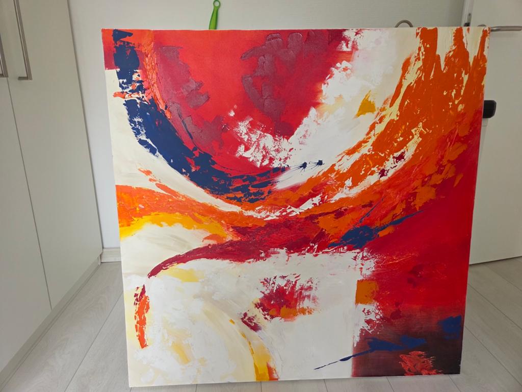 Olieverfschilderij op canvas, Antiek en Kunst, Kunst | Schilderijen | Abstract, Ophalen