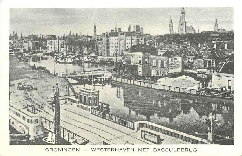 300-119-029 Groningen Westerhaven met Basculebrug, Verzenden, Voor 1920, Groningen