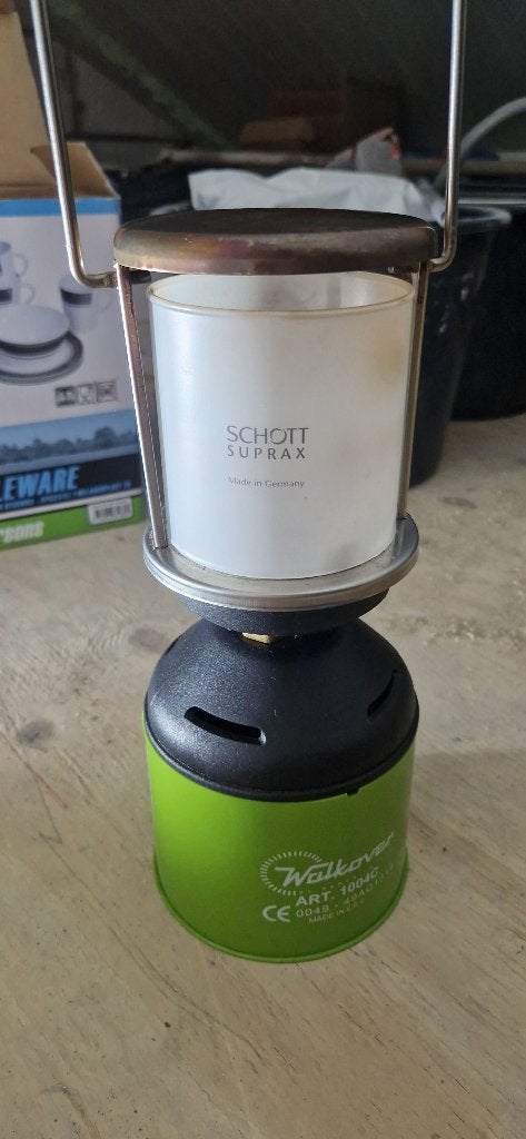 Camping Gaslamp, Schott Suprax, Caravans en Kamperen, Kampeeraccessoires, Ophalen, Zo goed als nieuw