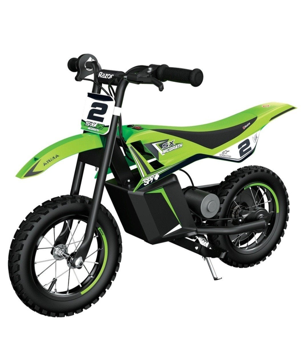 Elektrische Kindermotor Razor SX125 Mc grath- Groen, Ophalen, Zo goed als nieuw, Dirtbike, Razor