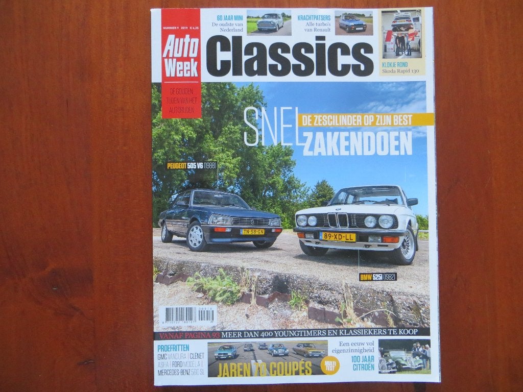 Autoweek Classics 9 2019 Peugeot 505 V6, BMW 525i, Boeken, Ophalen of Verzenden, Nieuw, BMW