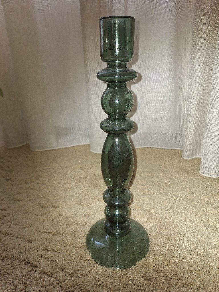 Groene design kandelaar, Huis en Inrichting, Overige materialen, 25 tot 50 cm, Ophalen of Verzenden, Zo goed als nieuw