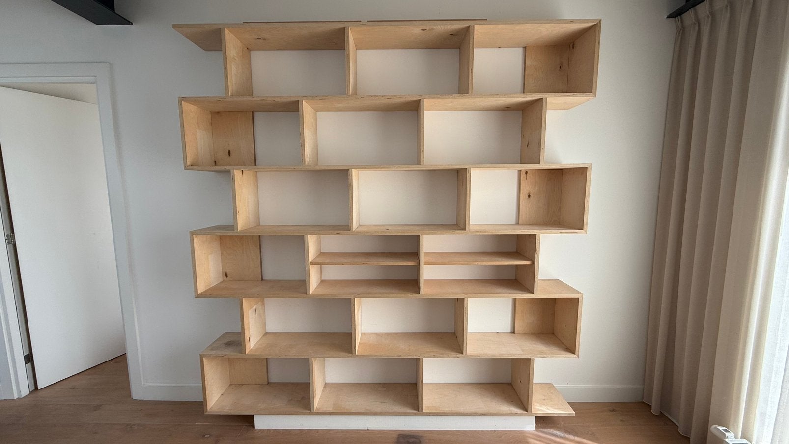 Grote en kleine boekenkast, berken multiplex, demontabel, Ophalen, Met plank(en), Gebruikt, 200 cm of meer