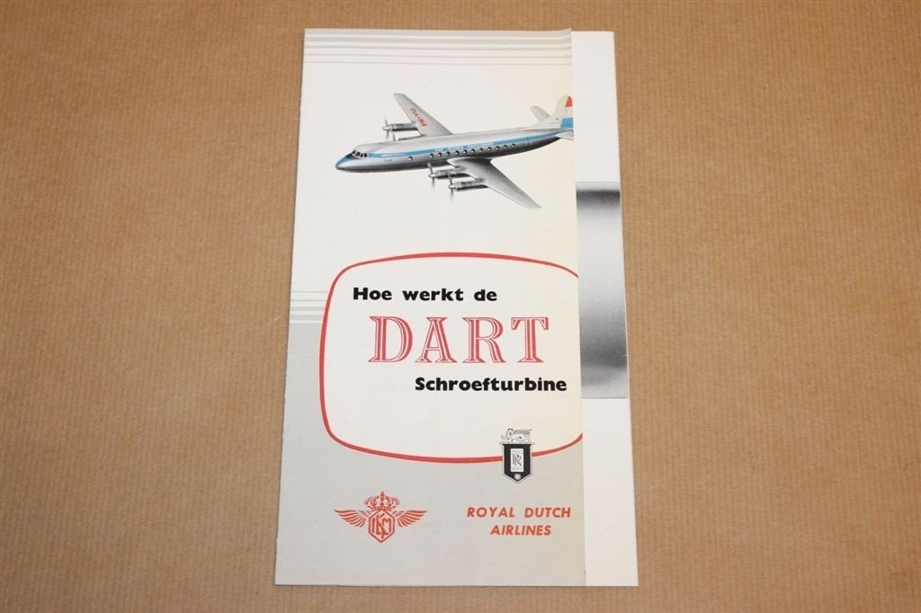 Oude KLM brochure - Dart Schroefturbine - Ca 1955, Ophalen of Verzenden, Zo goed als nieuw, Schaalmodel