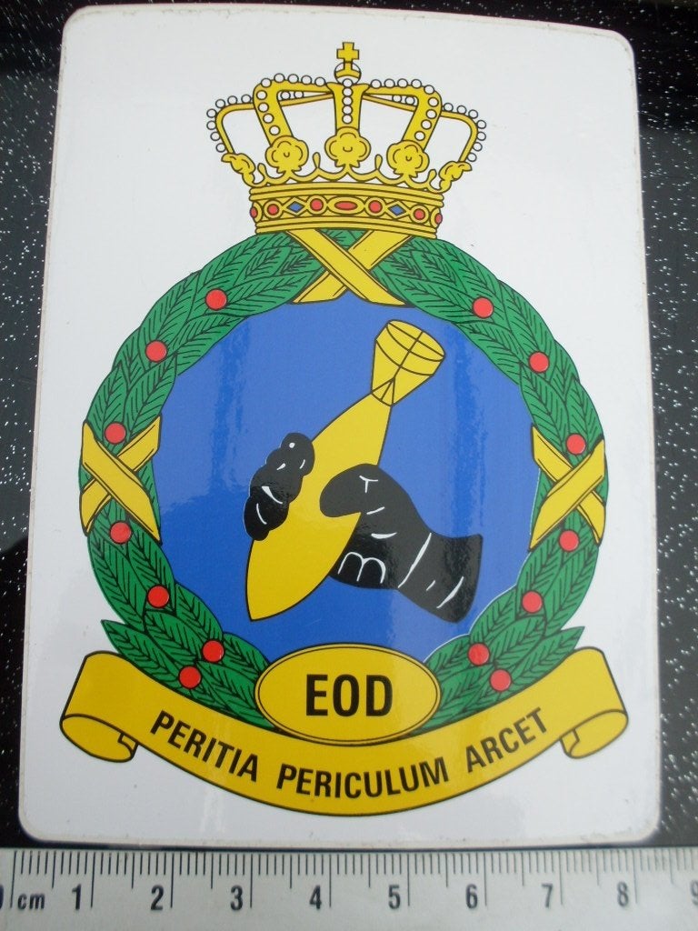 sticker EOD logo explosieven opruimings dienst embleem, Verzamelen, Verzenden, Zo goed als nieuw, Bedrijf of Vereniging