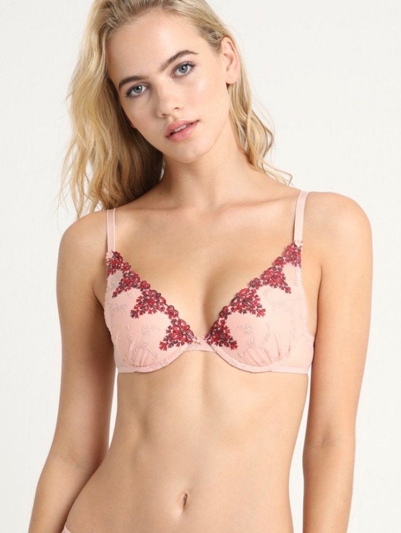 Passionata Push-up BH 70C - Roze met Rood Borduurwerk, Verzenden, Roze, BH