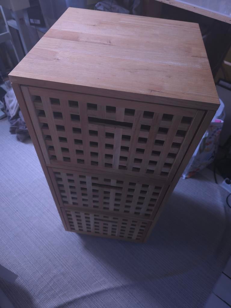 Bamboe kastje met lades op wieltjes, Ophalen, Minder dan 50 cm, Gebruikt, 100 tot 150 cm