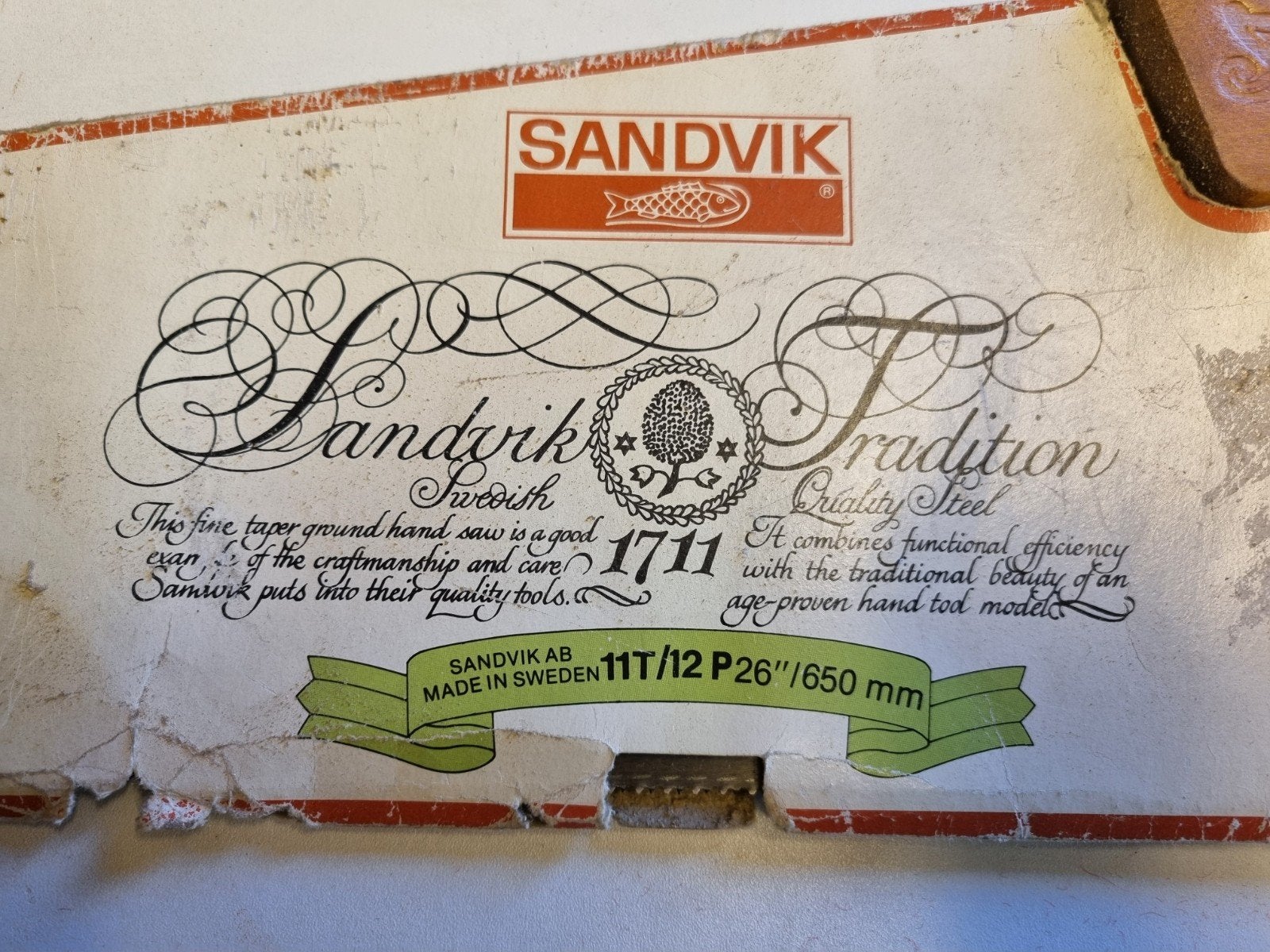Sandvik Tradition Handzaag 26 inch / 650 mm, Ophalen of Verzenden, Gebruikt, Zaag, Overige merken
