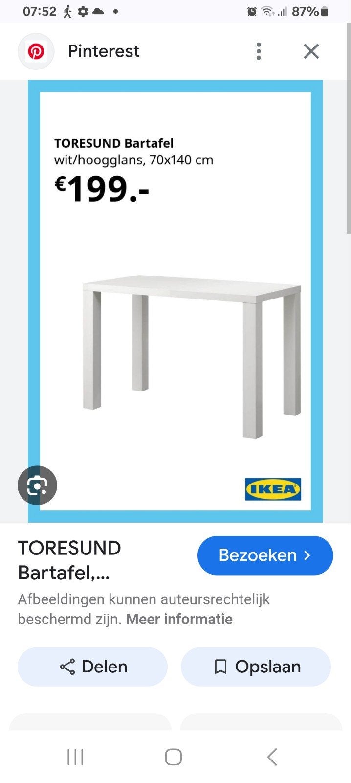 Hoge tafel, Ophalen, Nieuw