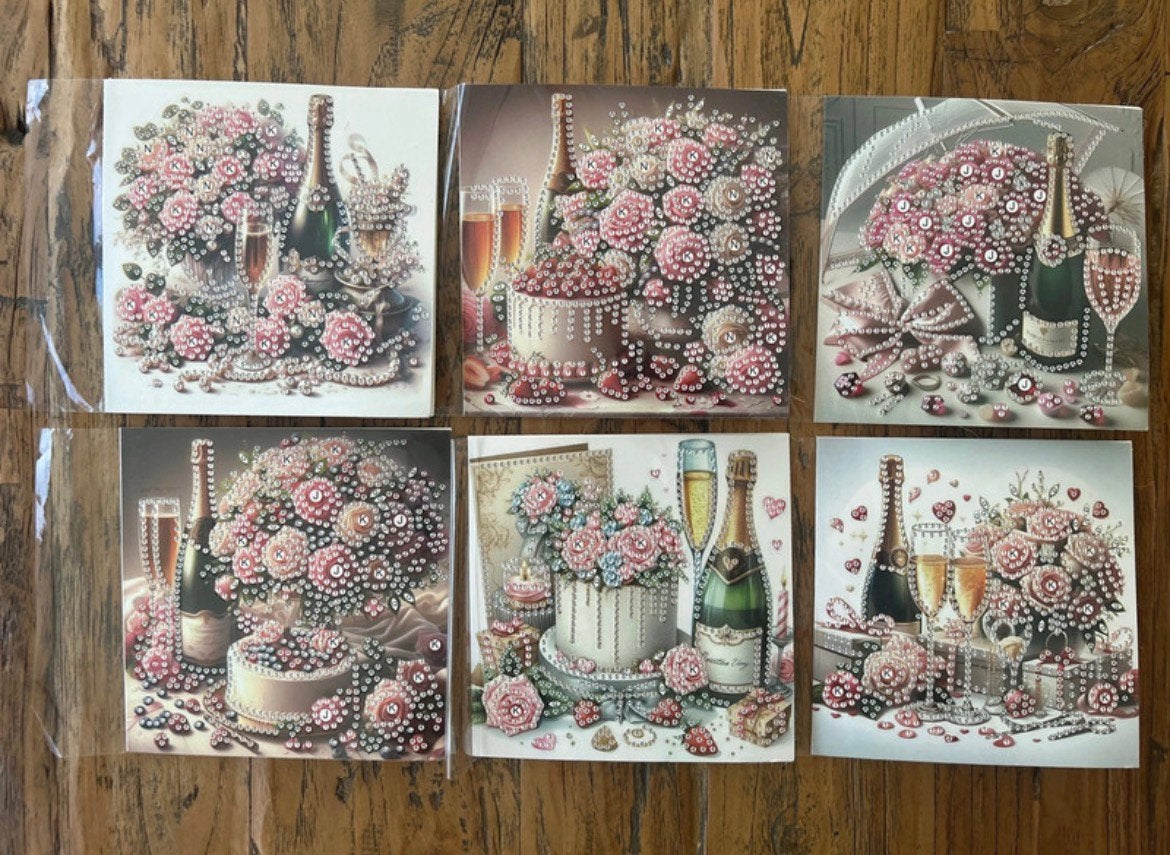 6 x Diamond Painting wenskaarten, Hobby en Vrije tijd, Ophalen of Verzenden, Nieuw, Overige thema's