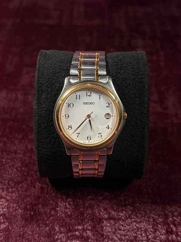 Seiko Quartz  – Stalen Herenhorloge – Nieuwe batterij, Gebruikt, Staal, Polshorloge, Ophalen of Verzenden