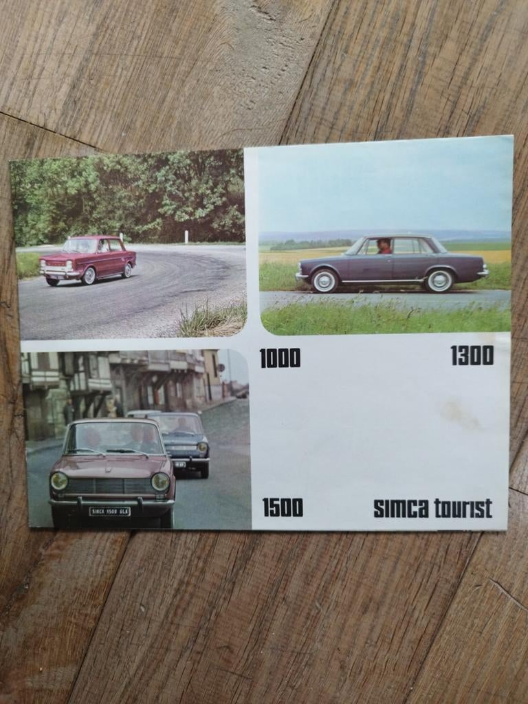 Simca 1000 1300 1500 Tourist folder brochure 1965, Ophalen of Verzenden, Gelezen, Simca