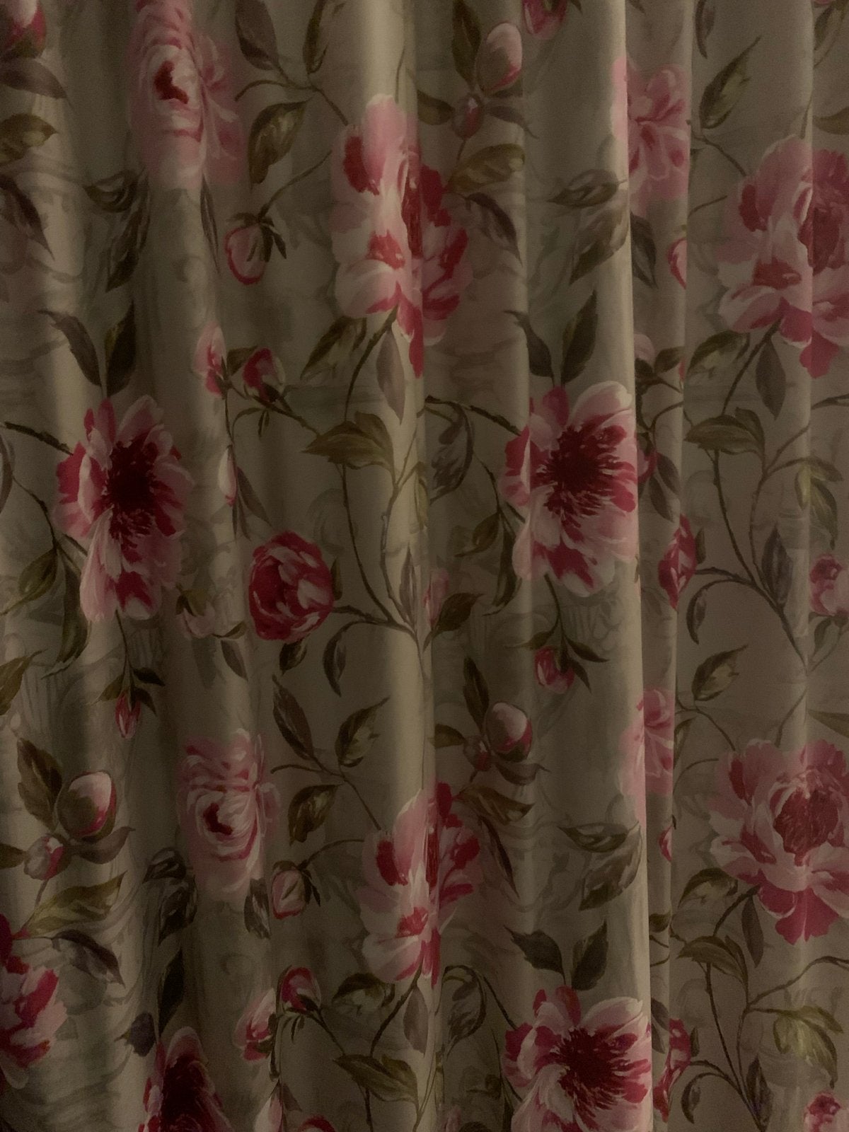 Gordijnen en vouwgordijnen met bloemenprint, Gebruikt, Verduisterend, Ophalen of Verzenden, Polyester