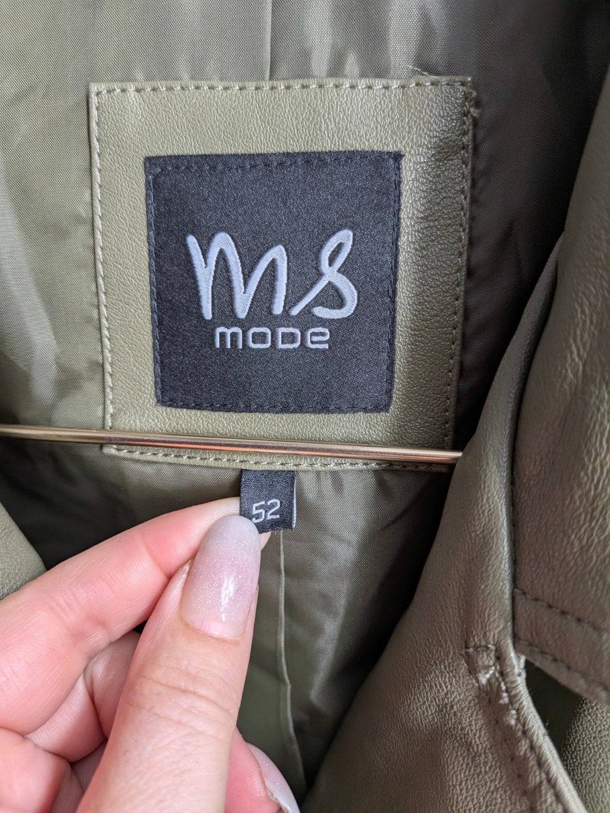 MS Mode Bikerjack Imitatieleer Olijfgroen Maat 52, Kleding | Dames, MS mode, MS mode, Ophalen of Verzenden, MS Mode