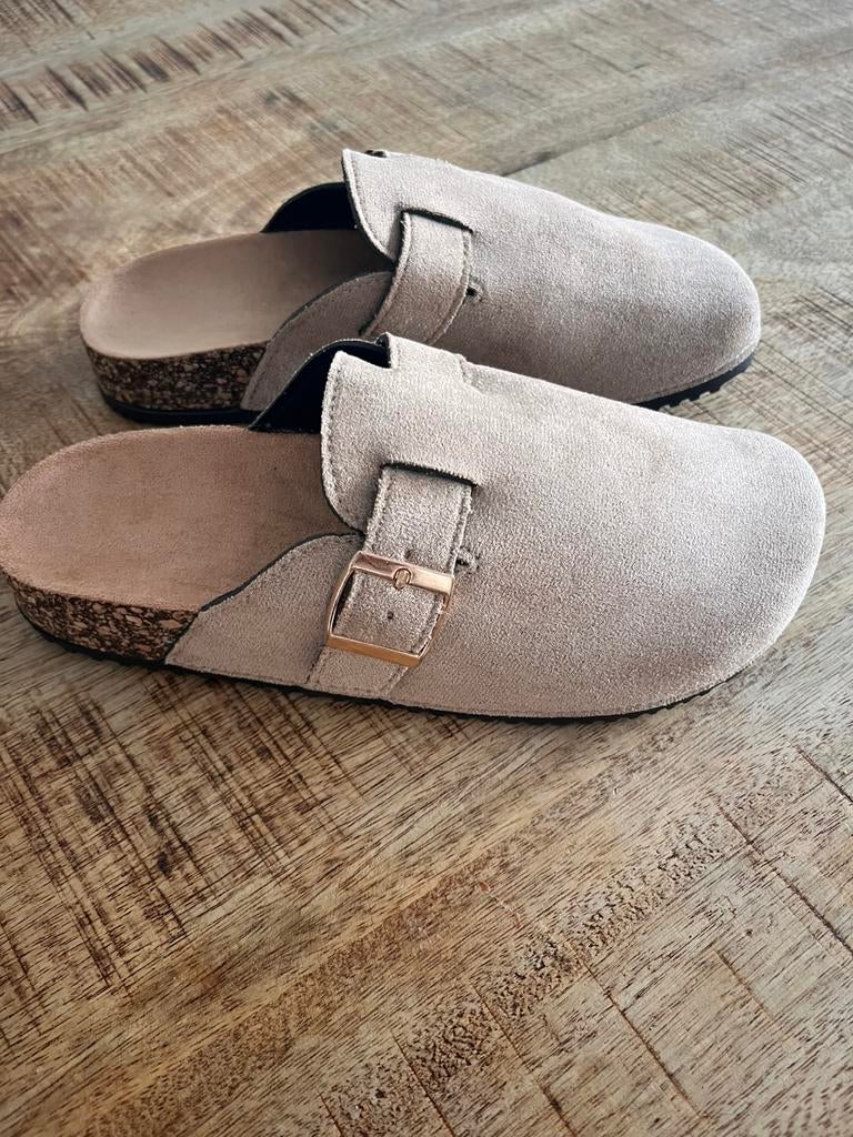Style Birkenstock, Boston , taupe , maar 39, Ophalen of Verzenden, Zo goed als nieuw, Bruin, Sandalen of Muiltjes