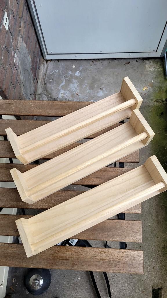 3x Houten kruidenrekjes / wandplankjes, Ophalen of Verzenden
