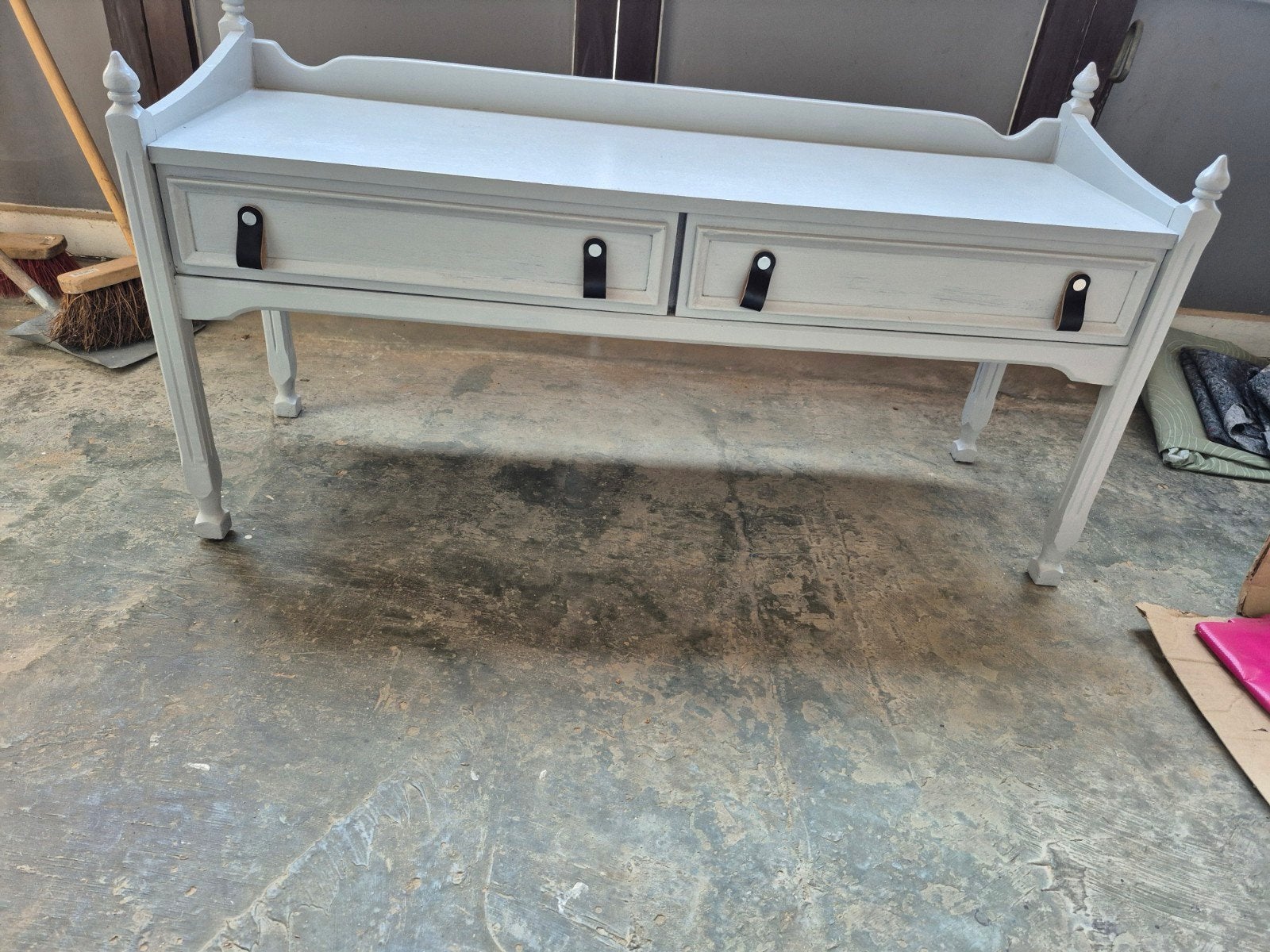 Grijze console tafel met lades, Ophalen of Verzenden