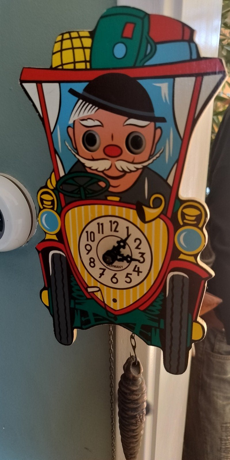 VINTAGE HOUTEN
BEWEGENDE OGEN KLOK PENDULE, Kinderen en Baby's, Verzenden, Klok