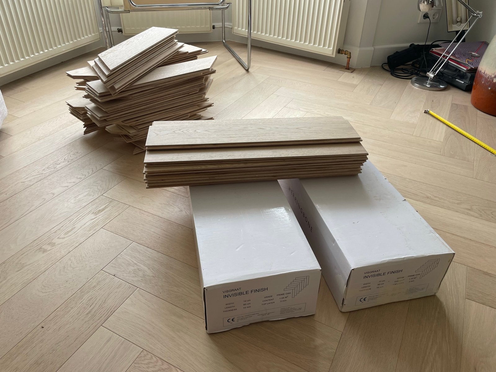 Restpartij visgraat vloer, Doe-het-zelf en Verbouw, 50 tot 150 cm, Nieuw, 5 tot 10 m², 10 tot 30 cm