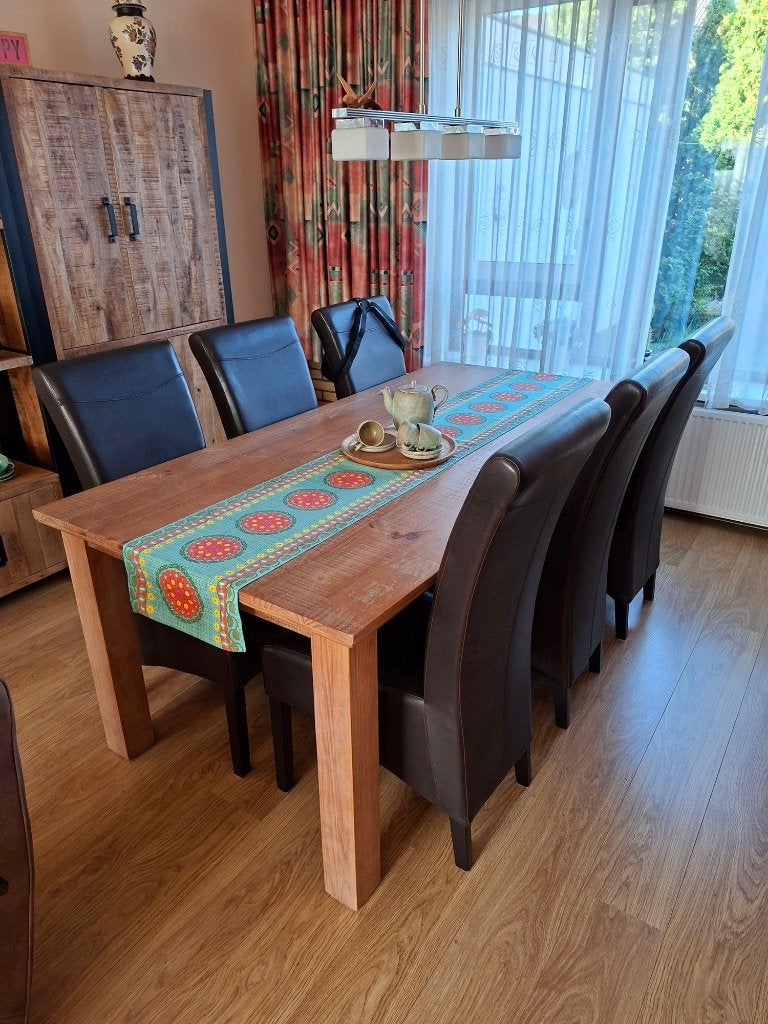 Eetafel met 6 stoelen, Ophalen, 100 tot 150 cm, 200 cm of meer, Zo goed als nieuw
