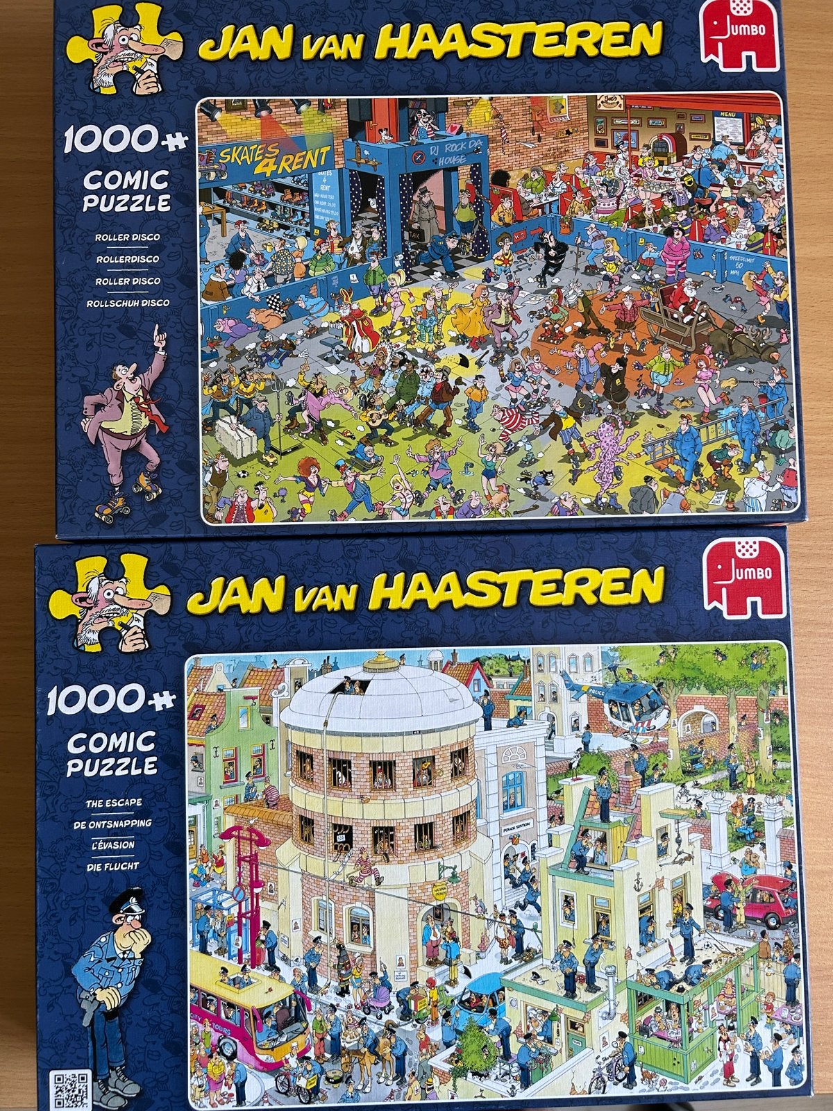 Jan van Haasteren : Escape en rollerdisco2x 1000, Ophalen of Verzenden, Meer dan 50 stukjes, Zo goed als nieuw, 6 jaar of ouder