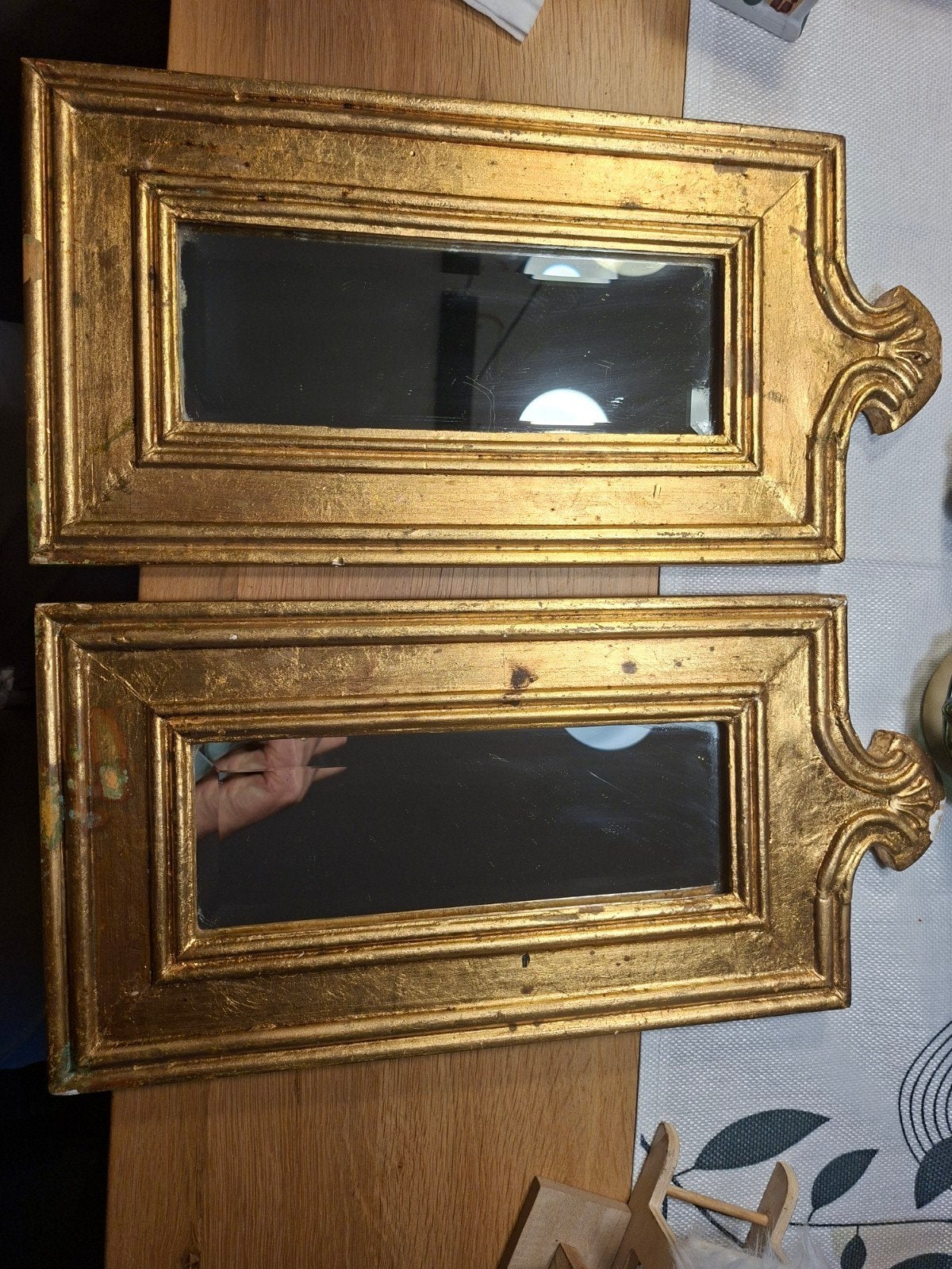 2 mooie spiegeltjes, Antiek en Kunst, Ophalen of Verzenden, Rechthoekig