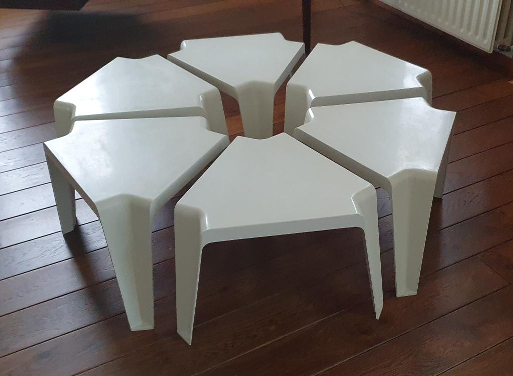 vintage salontafel space age design, Ophalen, Kunststof, Gebruikt, 100 tot 150 cm