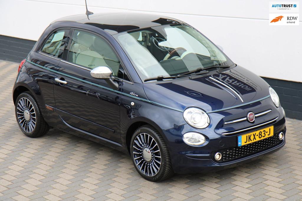 Fiat 500 0.9 TwinAir Turbo Riva meest unieke uitvoering !, Auto's, Fiat, Gebruikt, Beige, Leder, Handgeschakeld