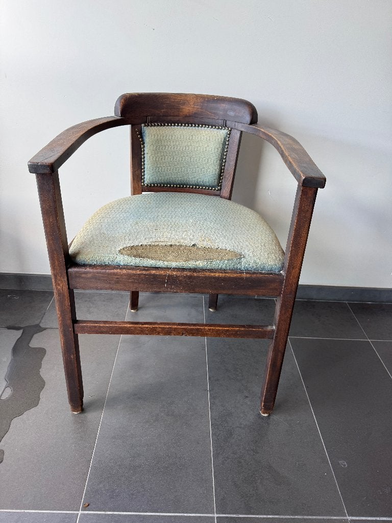 zeldzame Art Deco/ Amsterdamse School stoel, Antiek en Kunst, Antiek | Meubels | Stoelen en Banken, Ophalen