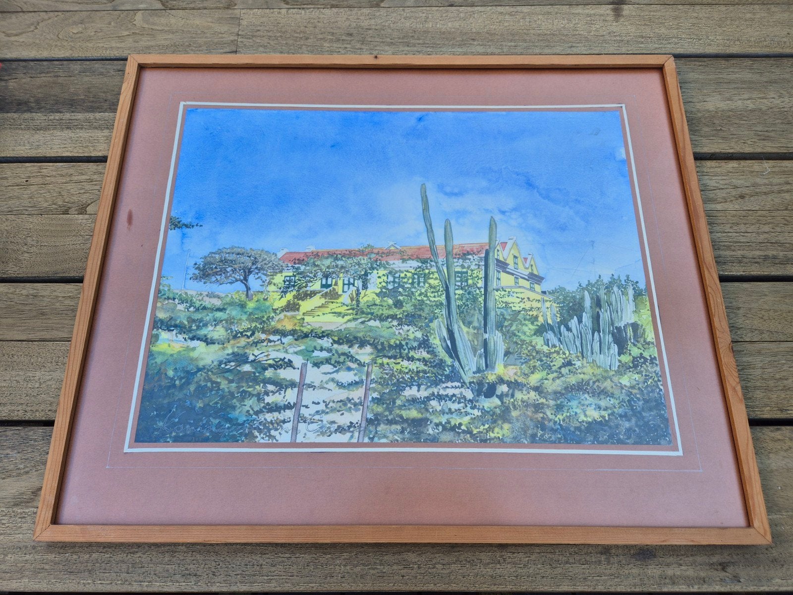 Schilderij landhuis Koningsplein Curacao, Ophalen
