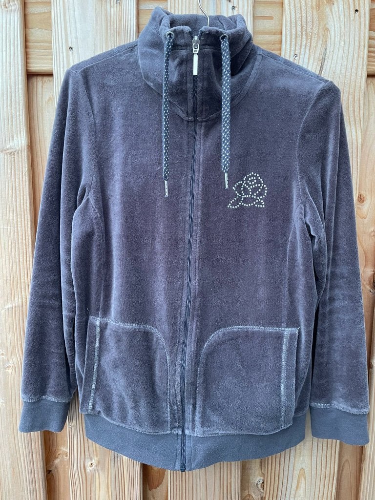 Grijs fluwelen huispak, maat 44/46 (broek en jasje), Kleding | Dames, Huispakken, Verzenden, Maat 42/44 (L), Esmara, Grijs