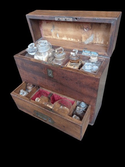 Antieke Engelse Mahonie Apothekersdoos - Georgian Regency, Antiek en Kunst, Antiek | Overige Antiek, Verzenden