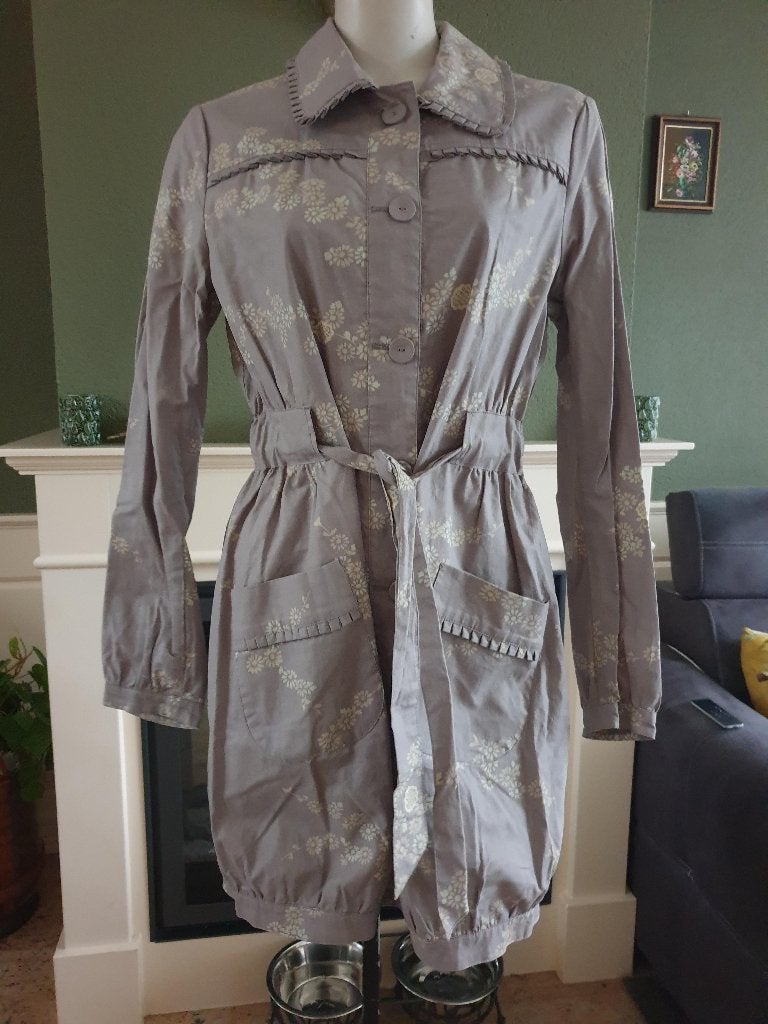 Noa Noa schitterende beige blouse jurk bloemen mt S 36, Beige, Zo goed als nieuw, Knielengte, Maat 36 (S)