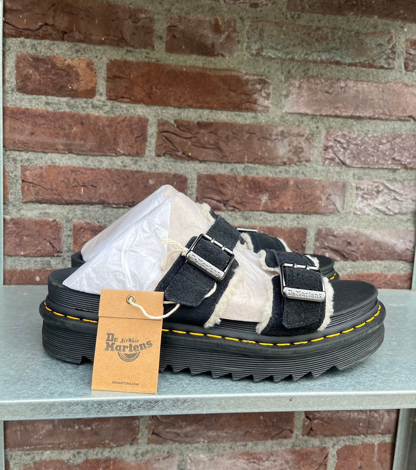 Dr. Martens Myles fur lined sandalen maat 43, 44 en 45, Dr. Martens, Docs, Zwart, Docs