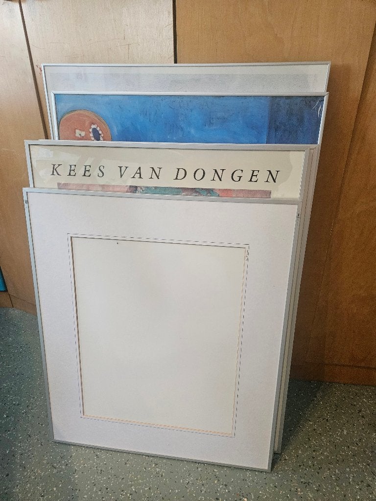 Grote wissellijsten aluminium mat zilver voor kunst/posters, Huis en Inrichting, Ophalen, Met glas, Zilver, Glas