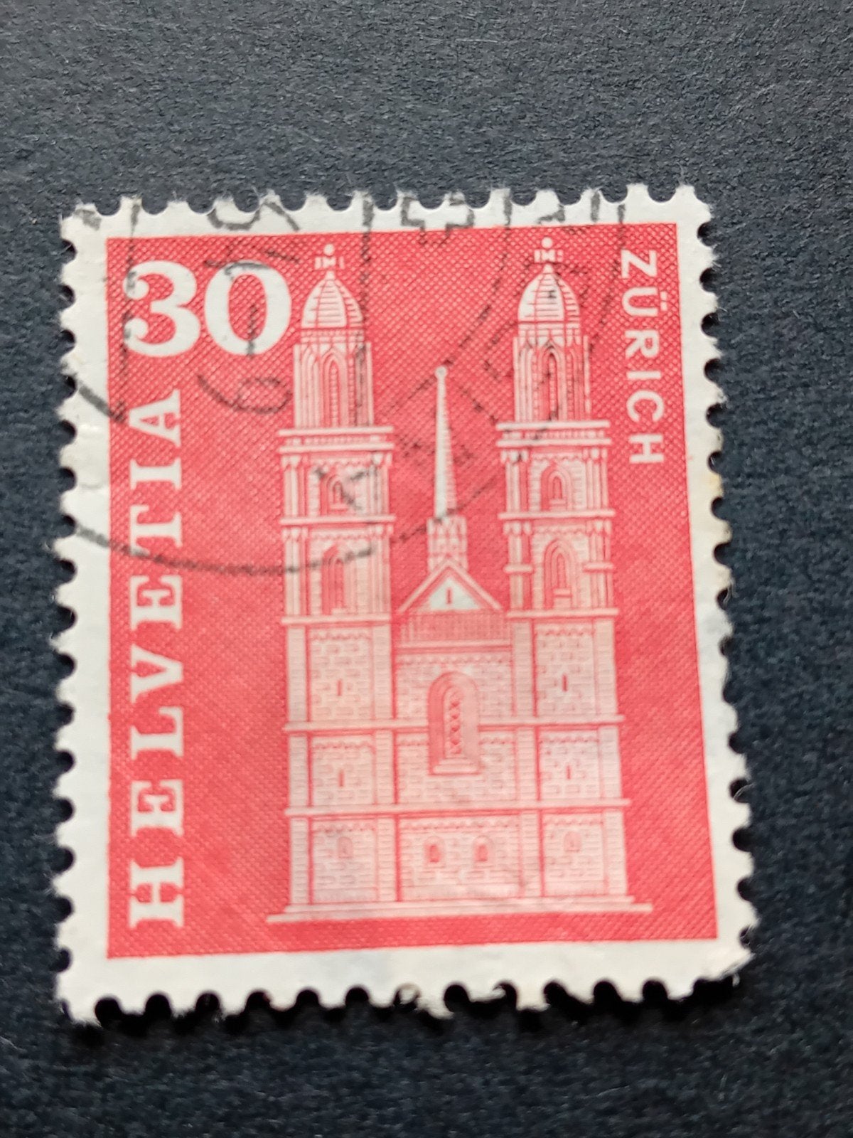 Zwitserse postzegel 30 HELVETIA ZÜRICH gestempeld, Ophalen of Verzenden, Gestempeld