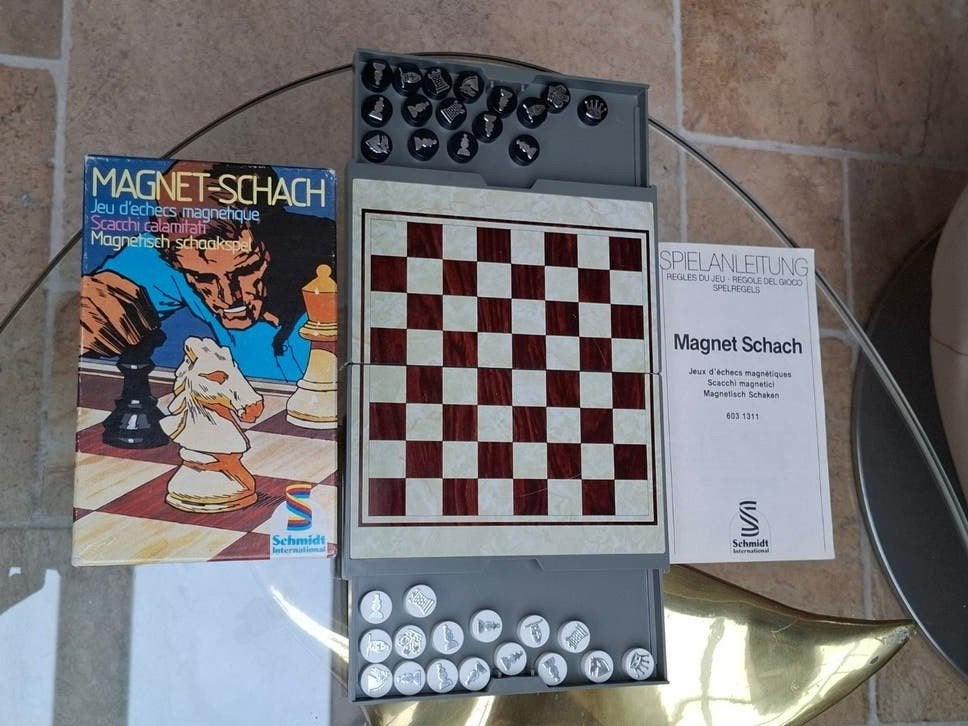 Magneet schaakset vintage, Ophalen of Verzenden, Zo goed als nieuw
