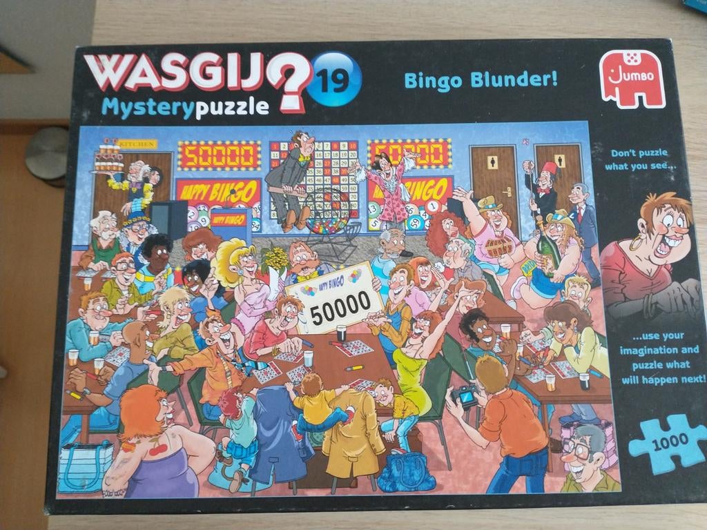 Wasgij mystery puzzel nr 19 Bingo blunder 1000 stuks, Ophalen of Verzenden, 500 t/m 1500 stukjes, Zo goed als nieuw