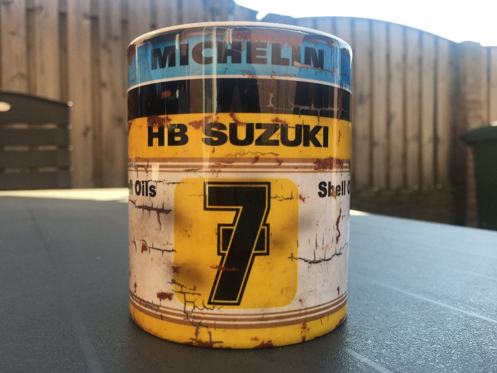 ✅ Barry Sheene HB Suzuki mok Vintage olie Moto GP, Ophalen of Verzenden, Nieuw, Motoren